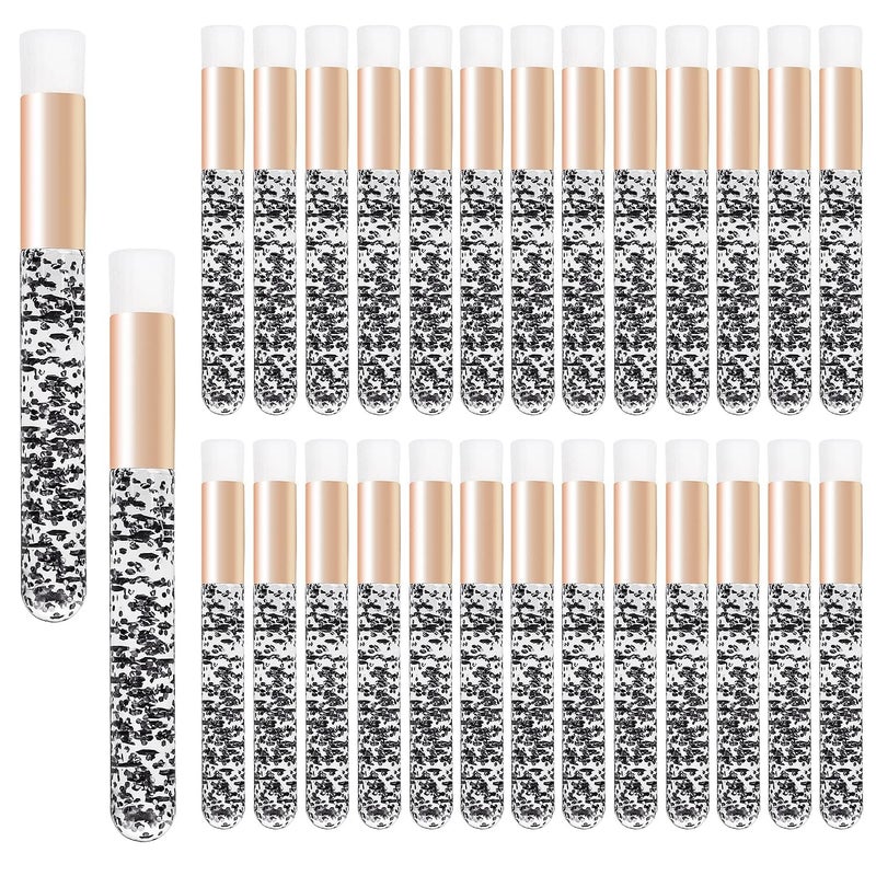 30PCS Glitter Crystal Lash Extension Cleanser Shampoo Brushes With Container Peel Off Blackhead Brush Remover ToolNose Pore Deep Cleaning Brush For Eyelash Extensions Black A