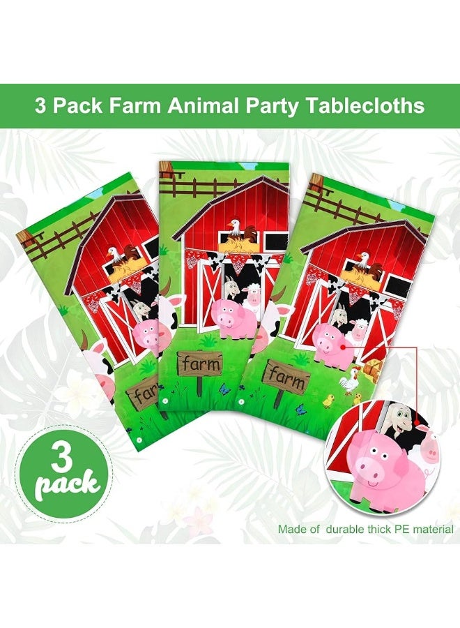 Kasyat Farm Animals Party Tablecloth Farmhouse Disposable Plastic Table Cover Barnyard Farm Animal Theme Party Decorations for Picnics Baby Shower Boys Girls Birthday Party Supplies, 108 x 54 Inch - Image 3