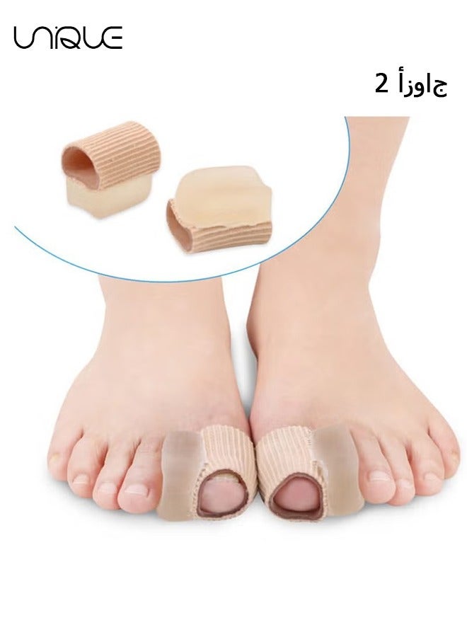 يونيك مكواة فرد مباعد أصابع القدم ، 4 قطع مصحح الإبهام أروح جل إصبع القدم الفاصل للورم ، إصبع القدم المتداخل ، إصبع القدم الانجراف ، إصبع القدم مخلب المطرقة ، تخفيف آلام القدم (الكاكي) - Image 1