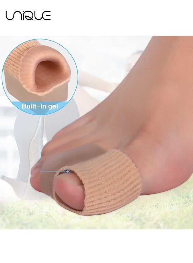 يونيك مكواة فرد مباعد أصابع القدم ، 4 قطع مصحح الإبهام أروح جل إصبع القدم الفاصل للورم ، إصبع القدم المتداخل ، إصبع القدم الانجراف ، إصبع القدم مخلب المطرقة ، تخفيف آلام القدم (الكاكي) - Image 3