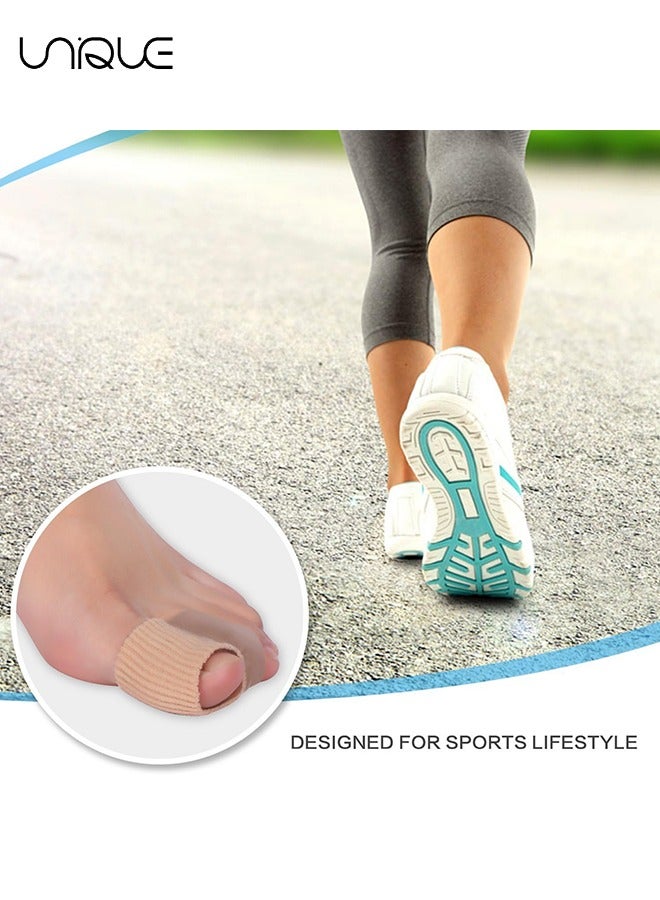 يونيك مكواة فرد مباعد أصابع القدم ، 4 قطع مصحح الإبهام أروح جل إصبع القدم الفاصل للورم ، إصبع القدم المتداخل ، إصبع القدم الانجراف ، إصبع القدم مخلب المطرقة ، تخفيف آلام القدم (الكاكي) - Image 5