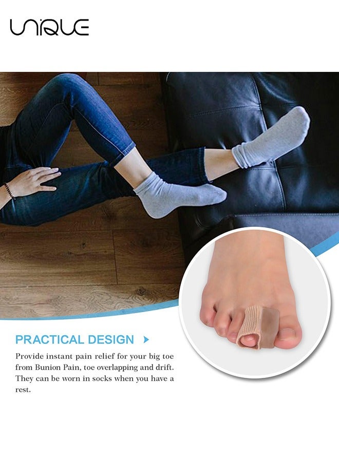 يونيك مكواة فرد مباعد أصابع القدم ، 4 قطع مصحح الإبهام أروح جل إصبع القدم الفاصل للورم ، إصبع القدم المتداخل ، إصبع القدم الانجراف ، إصبع القدم مخلب المطرقة ، تخفيف آلام القدم (الكاكي) - Image 4
