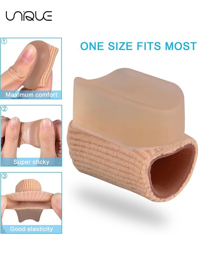 يونيك مكواة فرد مباعد أصابع القدم ، 4 قطع مصحح الإبهام أروح جل إصبع القدم الفاصل للورم ، إصبع القدم المتداخل ، إصبع القدم الانجراف ، إصبع القدم مخلب المطرقة ، تخفيف آلام القدم (الكاكي) - Image 2