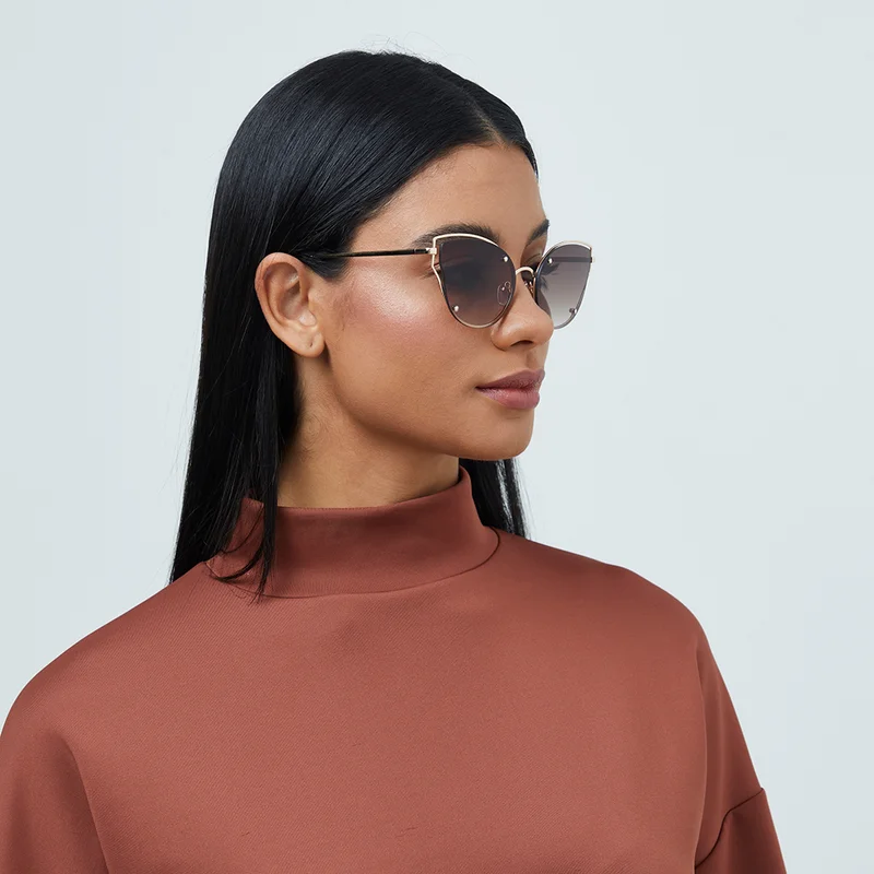 بلاك أوت Women's نظارة شمسية BlackOut ALINA - عين القطة - نصف إطار للنساء