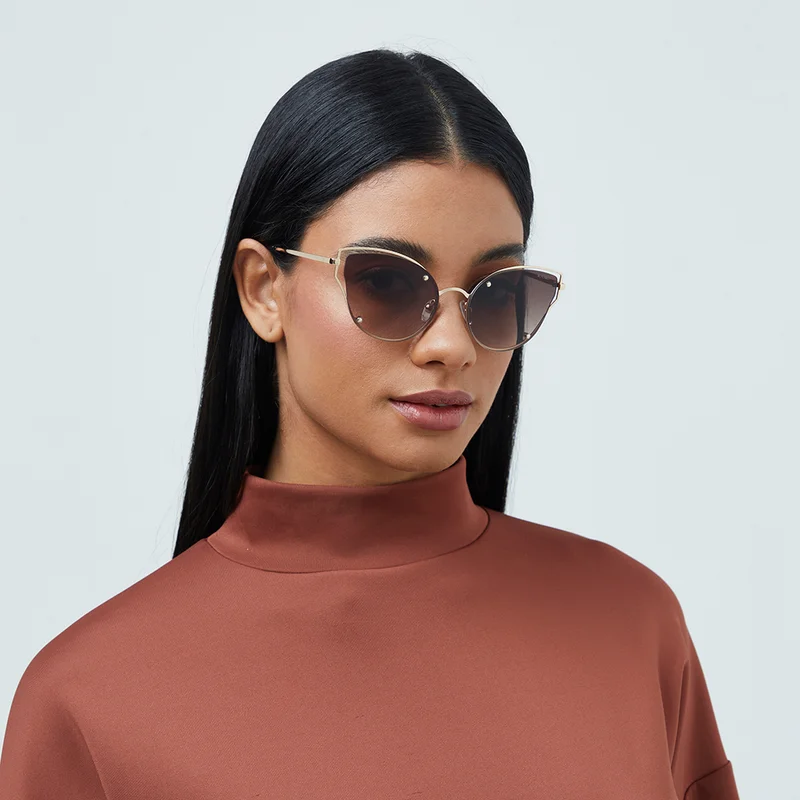 بلاك أوت Women's نظارة شمسية BlackOut ALINA - عين القطة - نصف إطار للنساء