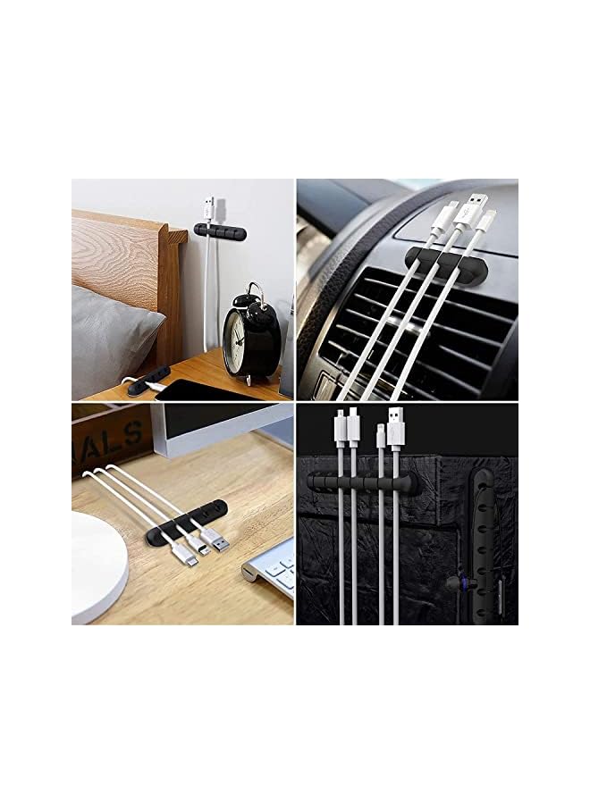 SHOWAY 3Pcs Cable Holder Clips - Desktop Cable Organizer For Management Of Power Cord And Charging Cables - Black - Image 3