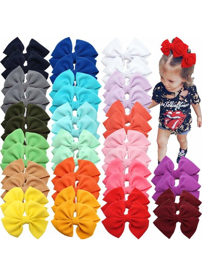 CÉLLOT 40 Pieces 4" Hair Bows Alligator Hair Clips for Baby Girls Toddlers Children Photographic Hair Accessories (20 Colors in Pairs) - Image 1