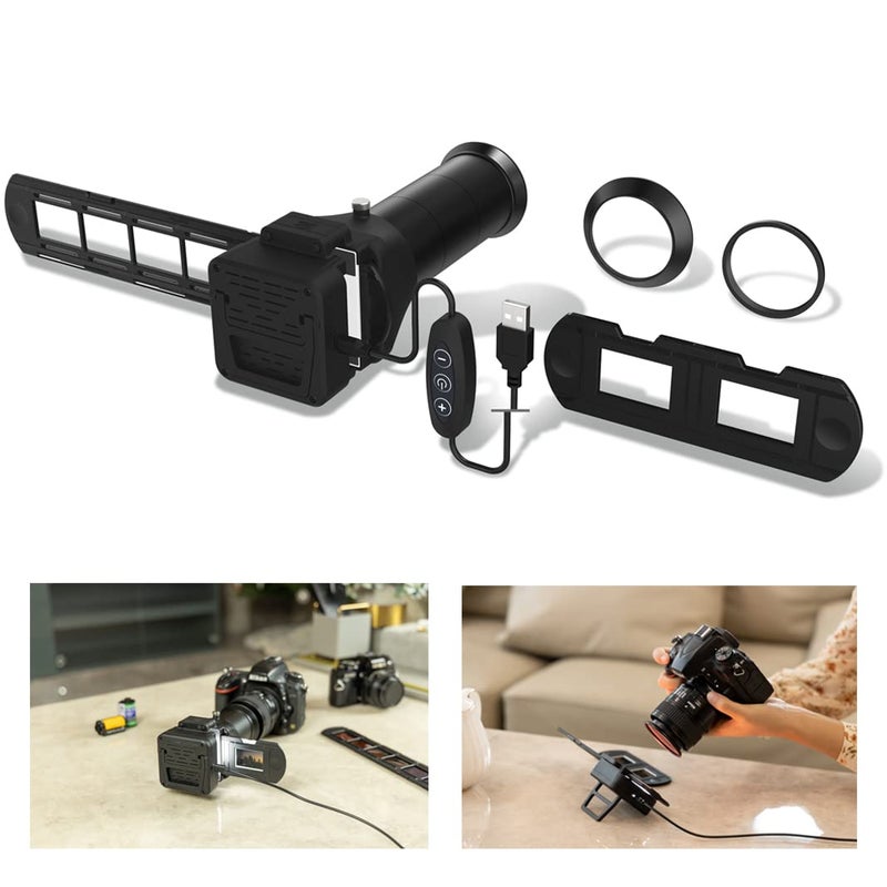 JJC Photo Slide and Film Digitizer Converter with 10-Levels Brightness LED Backlight for 35mm Slide and Negatives Copying Scanning to Digital for Select Canon Nikon Sony Macro Lenses - Image 1