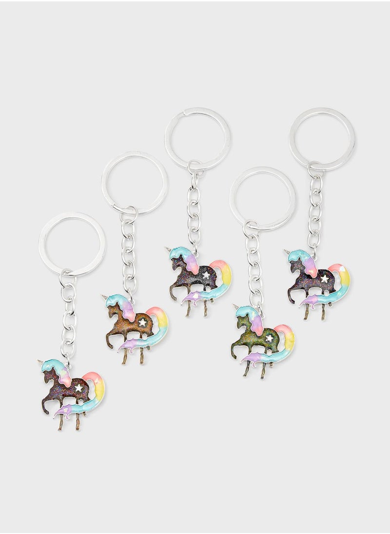 Claires Rainbow Unicorn Best Friends Mood Keychains - 5 Pack 