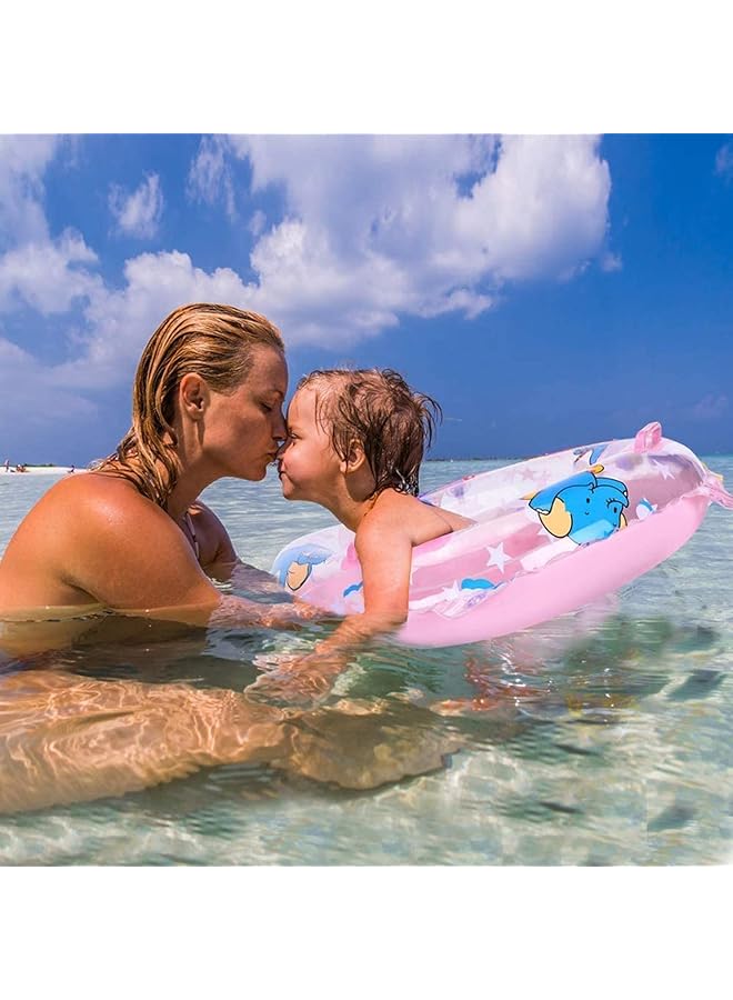 SYOSI Inflatable Baby Swimming Ring Seat Summer Pool Float For Toddlers 9 36 Months Cartoon Pool Toys For Boys And Girls Pink Baby Swim Float For Water Fun - Image 3