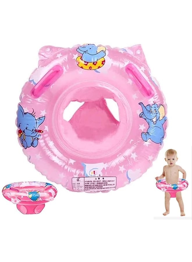 SYOSI Inflatable Baby Swimming Ring Seat Summer Pool Float For Toddlers 9 36 Months Cartoon Pool Toys For Boys And Girls Pink Baby Swim Float For Water Fun - Image 1