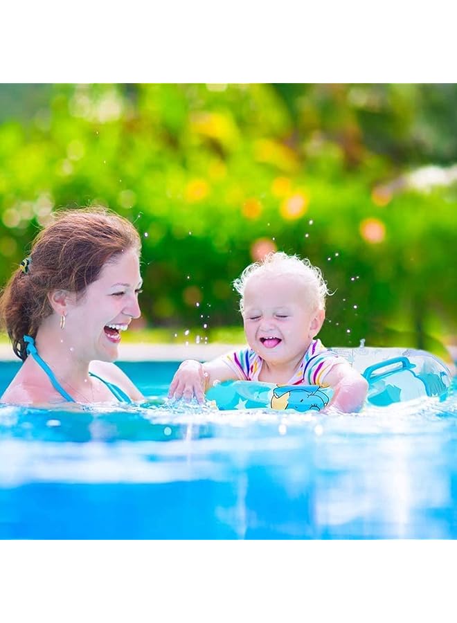 SYOSI Inflatable Baby Swimming Ring Seat Summer Pool Float For Toddlers 9 36 Months Cartoon Pool Toys For Boys And Girls Pink Baby Swim Float For Water Fun - Image 4