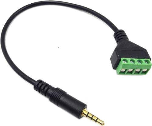 Poyiccot 3.5mm Speaker Wire Adapter, 3.5mm (1/8") 4 Pole Stereo TRRS Male Jack to AV 4 Screw Terminal Block Balun Connectors Cable 30cm (1/8inch/ 4pin) - Image 1