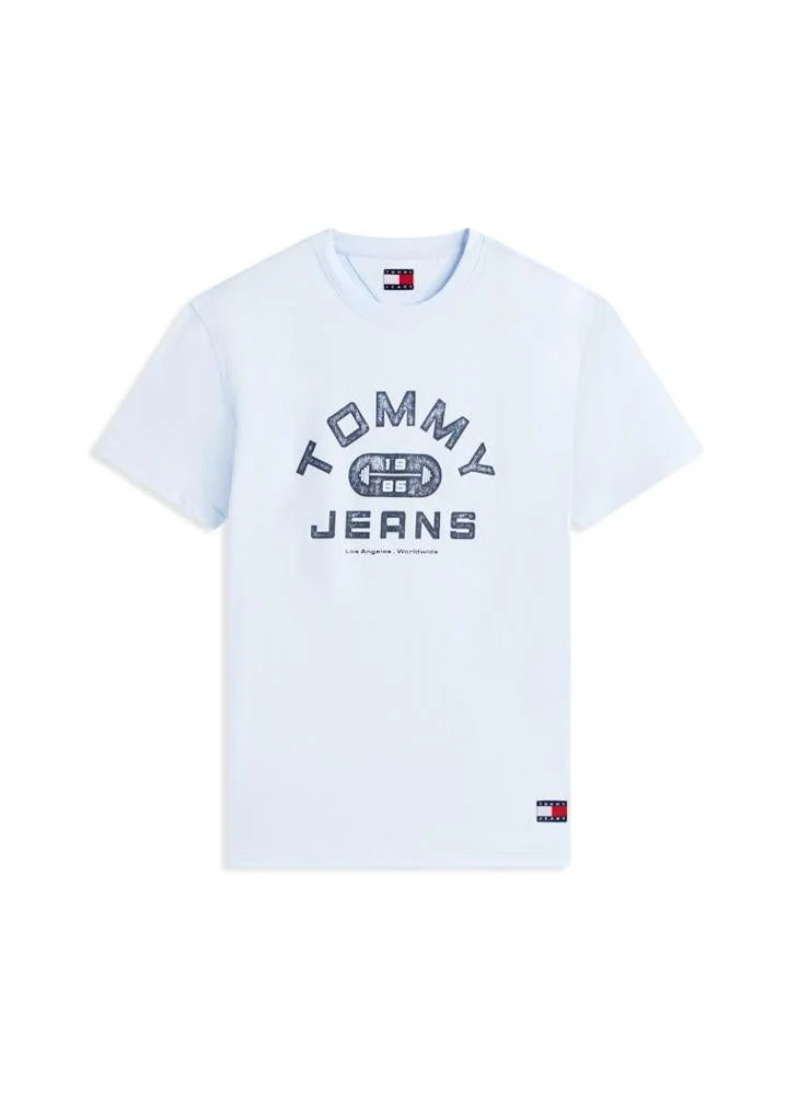 Tommy Jeans Sweet Blue Graphic Crew Neck Jersey T-Shirt for Men | Best Price UAE