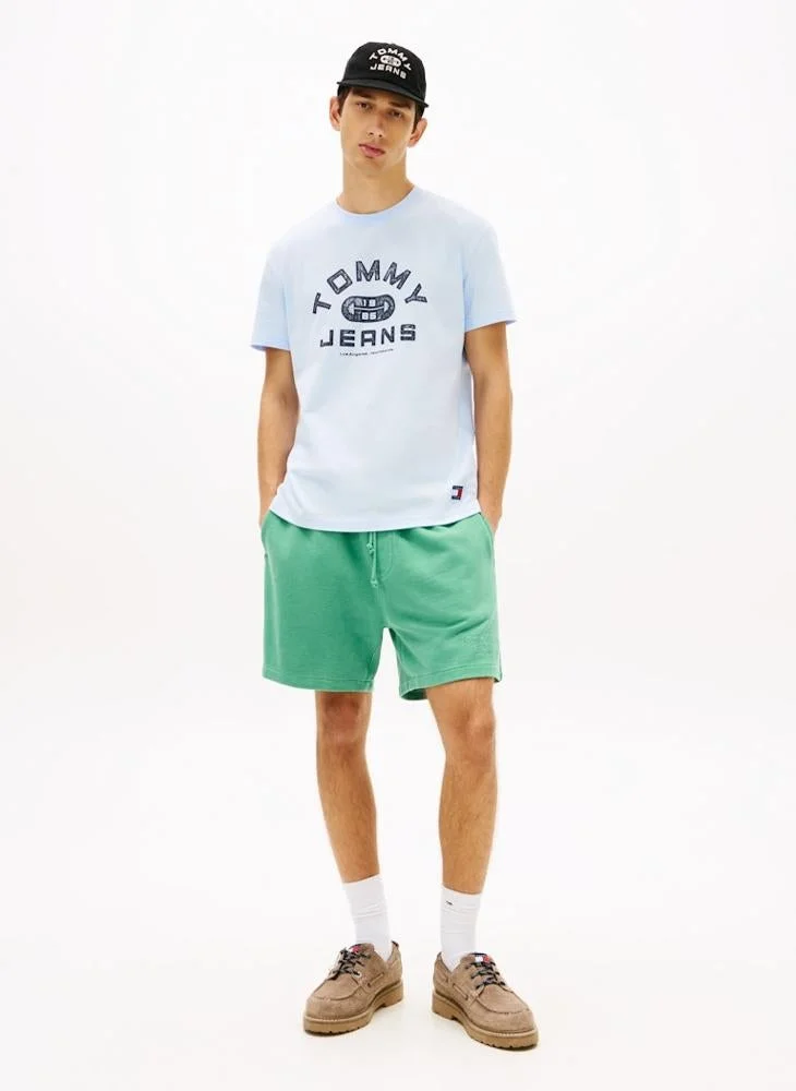 Tommy Jeans Sweet Blue Graphic Crew Neck Jersey T-Shirt for Men | Best Price UAE