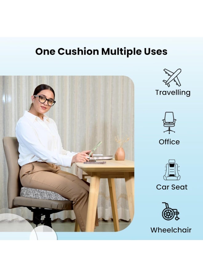 CareFoam وسادة مقعد كوكسيك من فوم الذاكرة لتخفيف آلام الذيل، عرق النسا، دعم أسفل الظهر والورك، وسادة كرسي عظمية، 18 x 17 x 2.75 بوصة، أسود مائل - Image 3