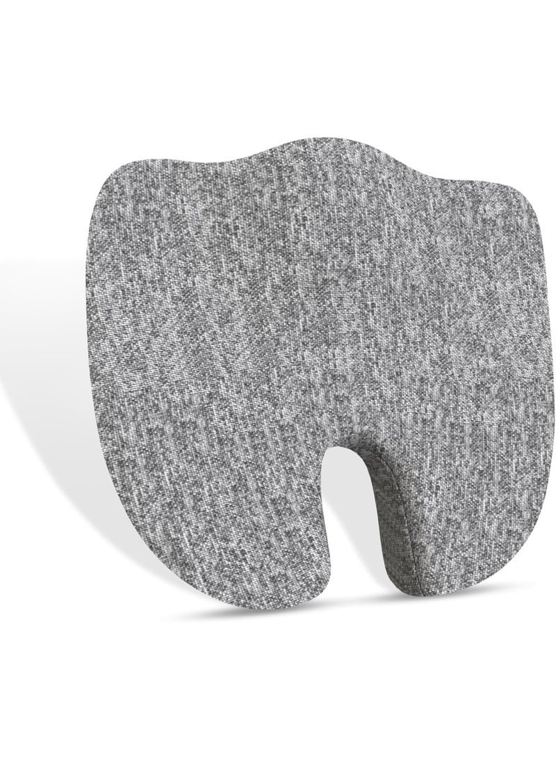 CareFoam وسادة مقعد كوكسيك من فوم الذاكرة لتخفيف آلام الذيل، عرق النسا، دعم أسفل الظهر والورك، وسادة كرسي عظمية، 18 x 17 x 2.75 بوصة، أسود مائل - Image 1