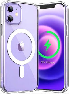 ESCASE Suitable for iPhone 12/12 Pro Magsafe Case 6.1" Slim Magnetic Case Anti-Yellowing Anti-Shock Anti-Drop Hard Back Crystal Phone Case  - Image 1
