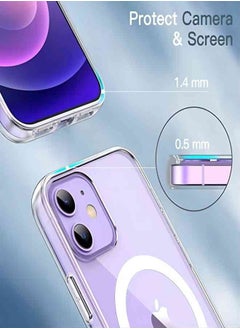 ESCASE Suitable for iPhone 12/12 Pro Magsafe Case 6.1" Slim Magnetic Case Anti-Yellowing Anti-Shock Anti-Drop Hard Back Crystal Phone Case  - Image 5