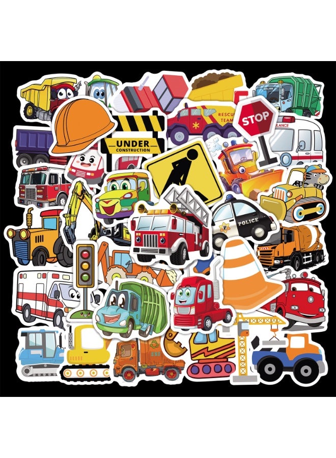 NIBEMINENT 50 Pcs Engineering Car Deco Kit Waterproof Stickers, High Definition Printing Bright Colors, Suitable for Laptop Skateboard Luggage Water Bottle Guitar DIY - Image 1