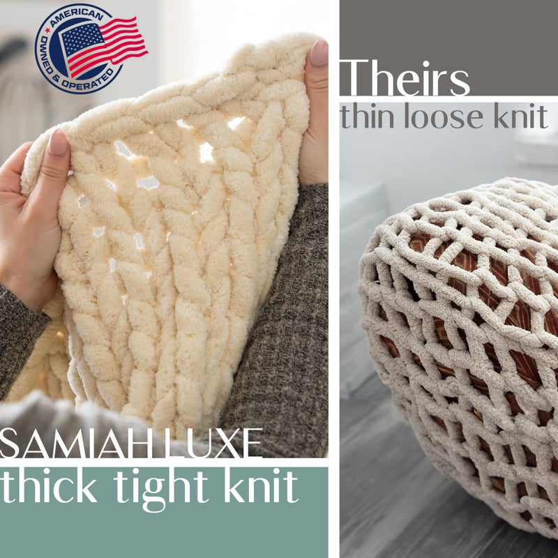 SAMIAH LUXE Sage Green Chunky Knit Blanket Throw 50x60, Chenille Chunky Knit Throw Blanket for Living Room Decor or Boho Decor, Thick Yarn Knitted Blankets for Couch or Bed, Knitted Crochet Blankets - Image 2