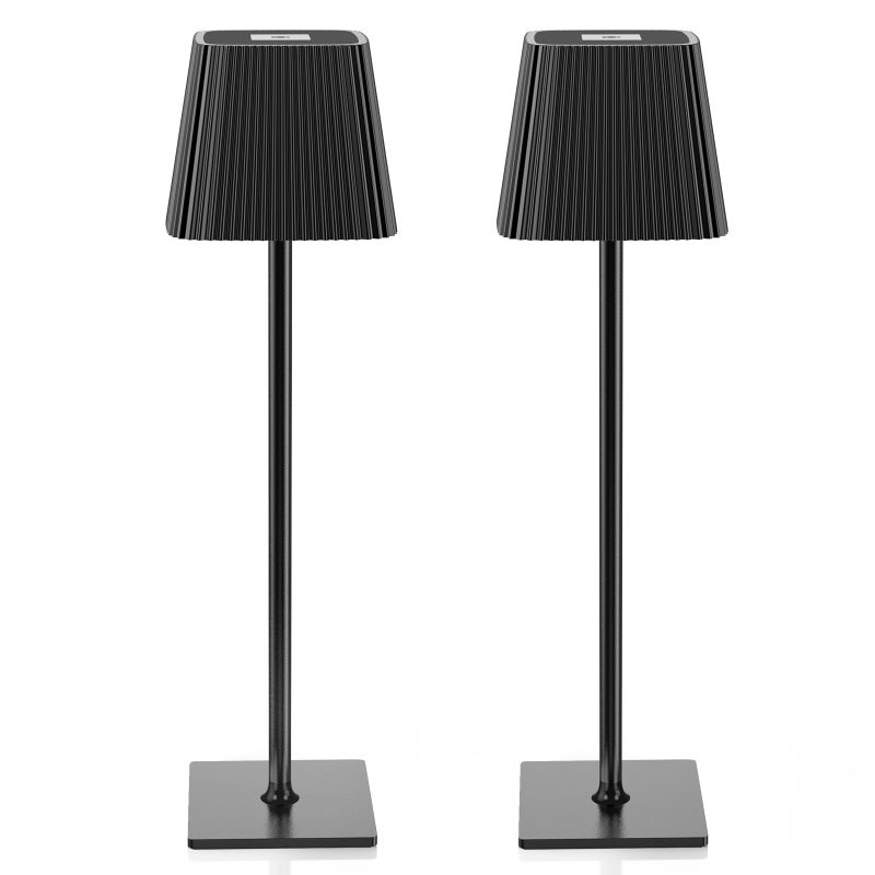 LED Desk Lamp: 2 Pack Black Metal Touch Control Dimmable 3 Colour Temperature - 4000mAh Rechargeable Non-Flicker Light for Home Office Bedroom Outdoor Dining - Image 1
