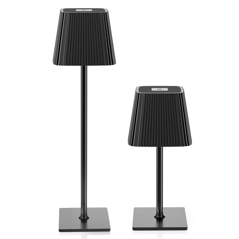 LED Desk Lamp: 2 Pack Black Metal Touch Control Dimmable 3 Colour Temperature - 4000mAh Rechargeable Non-Flicker Light for Home Office Bedroom Outdoor Dining - Image 2