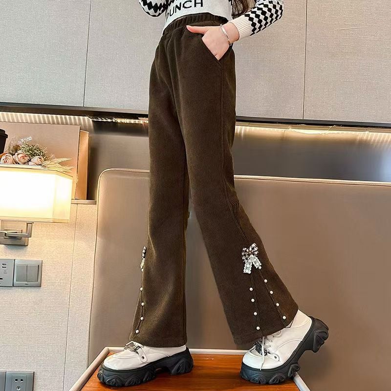 Girls' Flared Pants Girls' Trousers Fashion Primary And Secondary School Students' Pants Children'S Casual Pants - Image 2