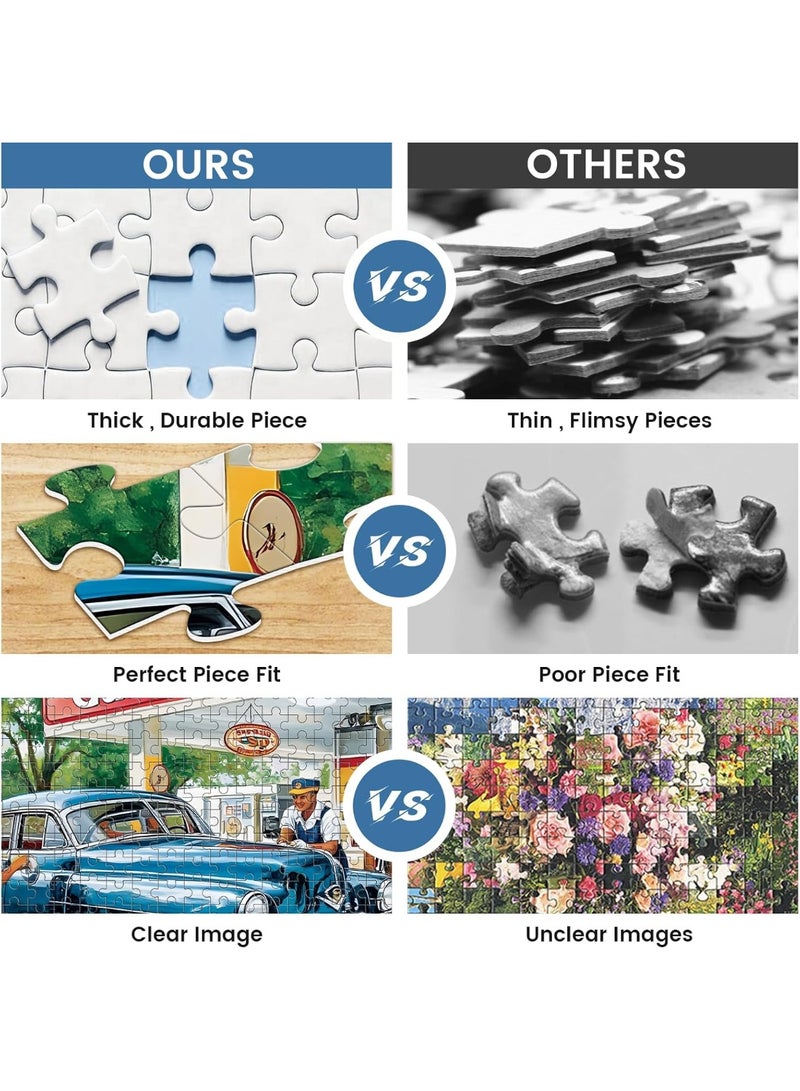 1000 قطعة من الألغاز لجمهور البالغين، لغز محطة البنزين للبالغين والأطفال وكبار السن، لغز بأسلوب قديم 1000 قطعة، هدية ل، ديكور منزلي، متعة للترفيه العائلي - Image 3