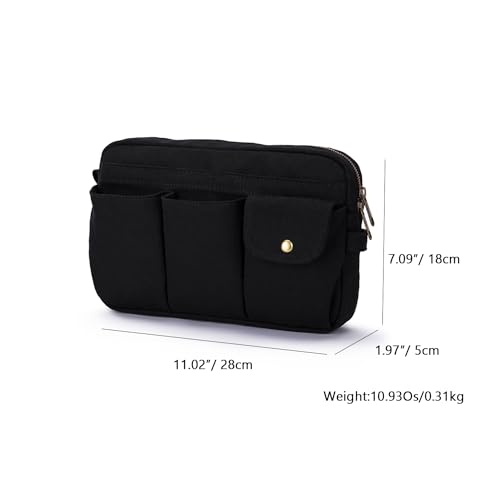 YONBEN Storage Bagarge Cosmetic Bag for Women Travel Makeup Bag Zip Up Bag Cute Makeup Bag Pure Cotton Canvas Can be Suspended Perfect Storage for Cosmetics - Image 3