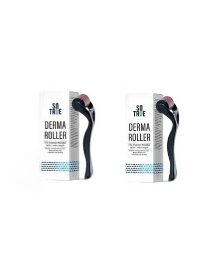 Sotrue Derma Roller For Hair Growth 1 mm with 540 Titanium Needles pack of 2