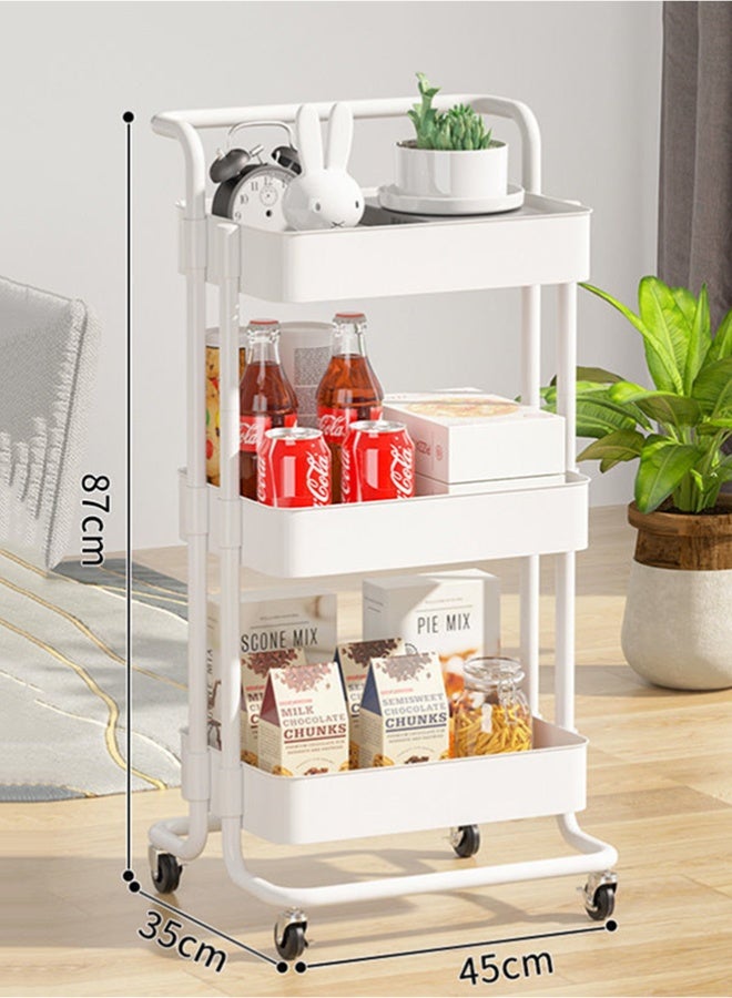 wowofa White trolley shelf, bathroom storage shelf - Image 5