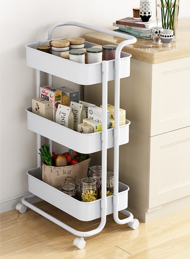 wowofa White trolley shelf, bathroom storage shelf - Image 1