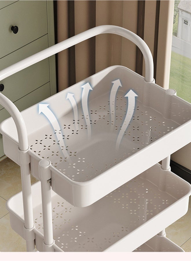 wowofa White trolley shelf, bathroom storage shelf - Image 2