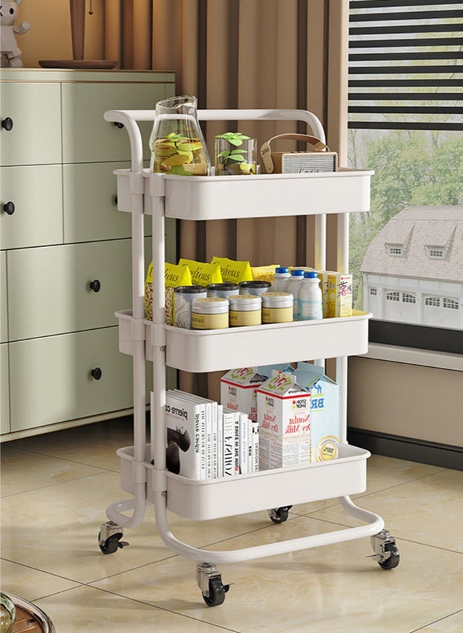 wowofa White trolley shelf, bathroom storage shelf - Image 4