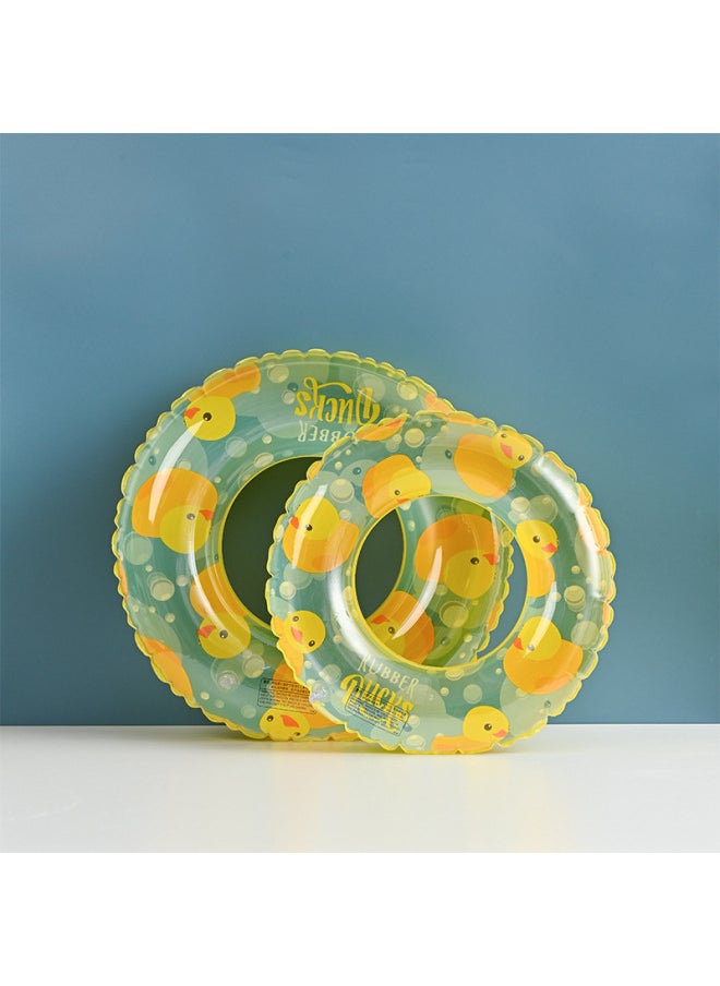 Generic - Thickened Children's Striped Adult Swimming Ring Inflatable Underarm Ring Net Red Floating Ring Double Airbag Swimming Ring-Outer Diameter After Inflation:70#(suitable For 5-9 Years Old)-Inside Diameter After Inflation:Blue Sequin Clouds Thick Circle - Image 1