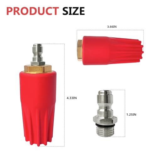 Delixike Cleaning machine universal pump accessories 26005100 Turbo Nozzle 360 Rotating 14 Quick Connect Cleaning Machine 40 GPM 40 Orifice Turbine nozzle kitpressure washer turbo nozzle - Image 3