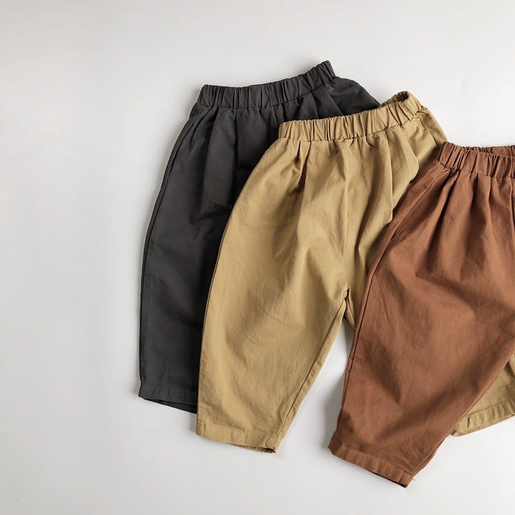 Basic Cotton Casual Pants for Children – High Waist Woven Trousers for Boys and Girls - Image 5