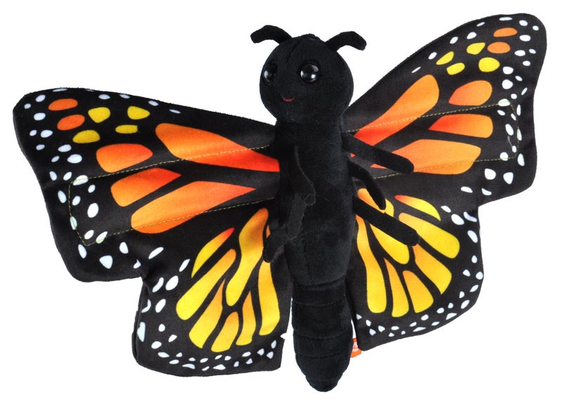 Wild Republic Huggers Butterfly Monarch Plush Toy  Slap Bracelet  Stuffed Animal  Kids Toys  8"" - Image 1