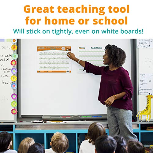 Channie's Visual Dry Erase Magnetic Alphabet Tracing Board for Cursive Letter, Practical Portable Cursive Magnet Tracing Board for Kids, with Color-Coded Blocks & Black Marker, 2 Pack - Image 2