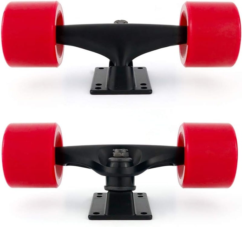 VJ Skateboard Truck and Wheel, 5.0 Skateboard Trucks 127mm Trucks w/Skateboard Cruiser Wheel 60mm, Skateboard Bearings, Skateboard Screws, Skateboard Riser Pads - Image 2
