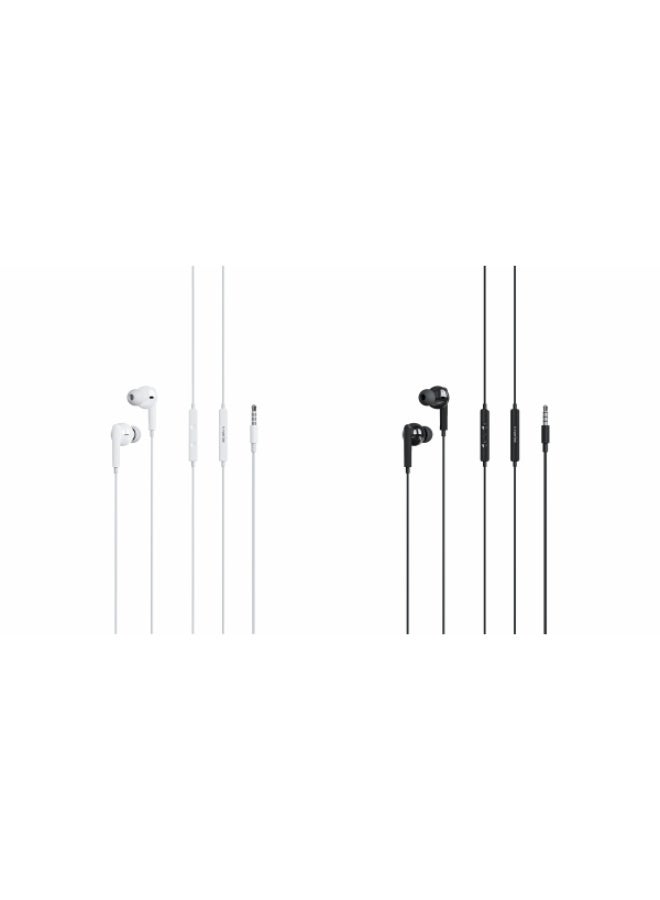 Starfire 3.5mm Wired Earphones with 14mm Dynamic Driver and In-line Mic White/Black Stereo In-ear Headphones - Image 1