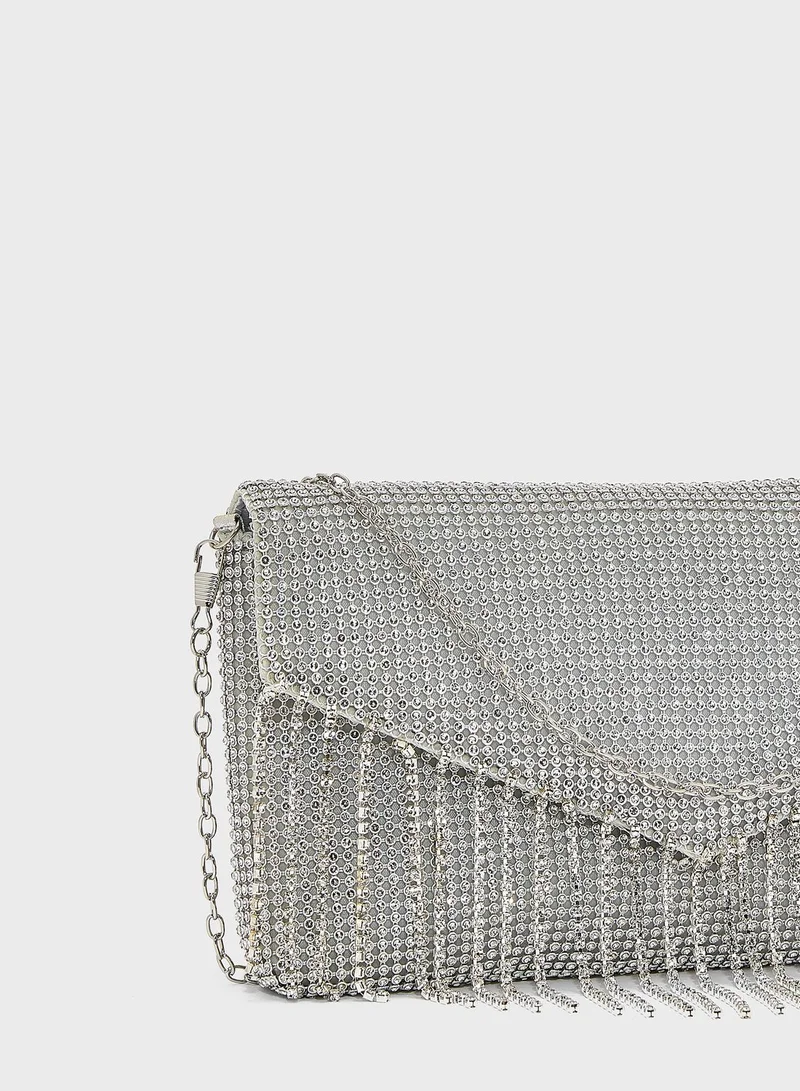 Namshi x Diamante Tassle Clutch Bag