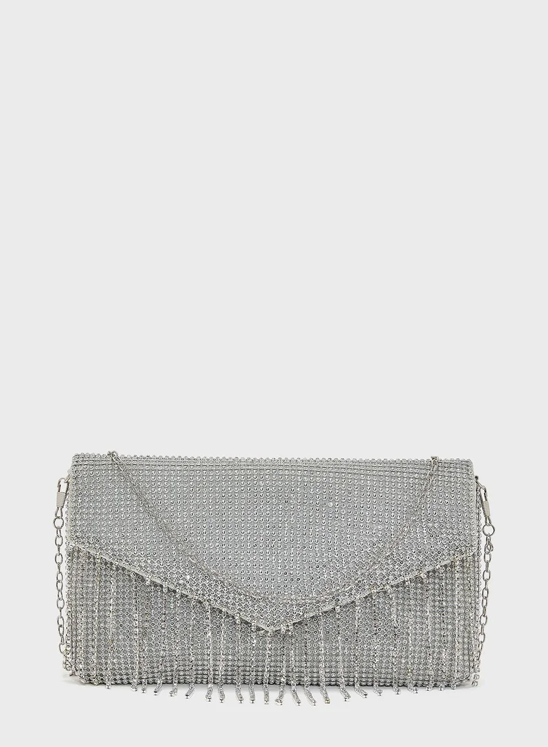 Namshi x Diamante Tassle Clutch Bag