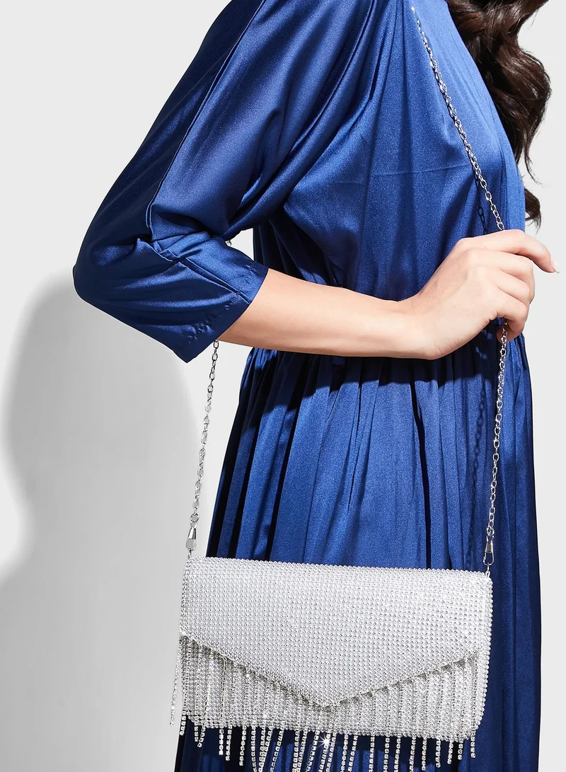 Namshi x Diamante Tassle Clutch Bag