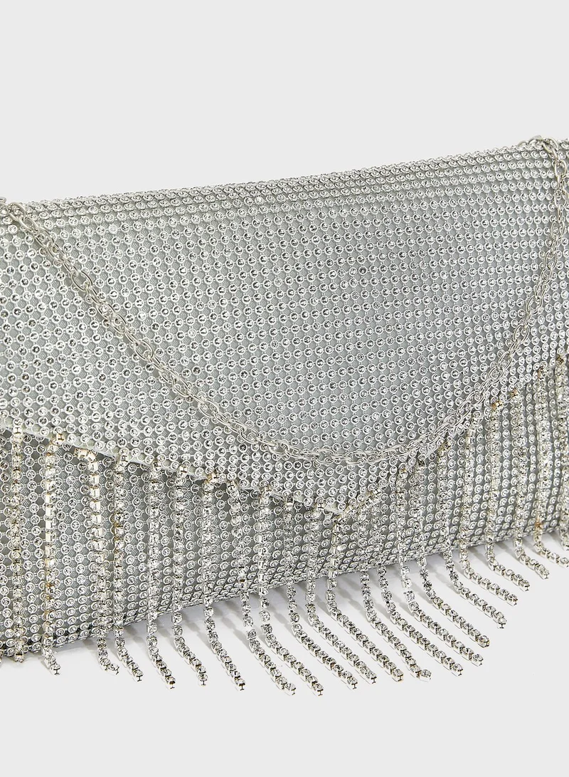 Namshi x Diamante Tassle Clutch Bag
