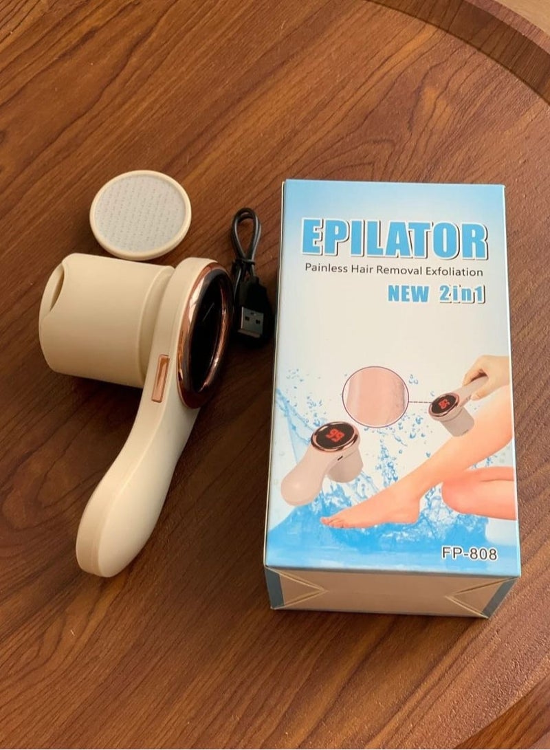 Painless Body Hair Removal Machine with Foot Heel Smoother – USB Rechargeable with Speed Control - Image 1