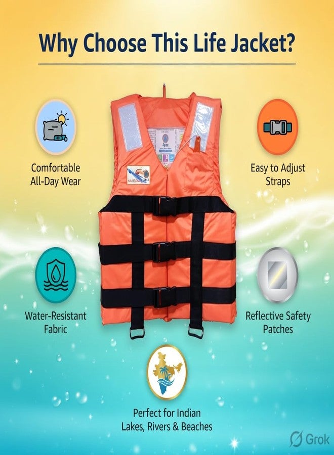A. SHARIF Maxima Professional Life Jacket for Adults - 150N High Buoyancy | Type III PFD | Adjustable Fit | Waterproof Safety Vest for Boating, Swimming, Kayaking & Fishing - Image 2