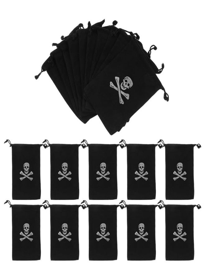 جارنيك مجموعة جارنيك من 20 كيسًا برباط على شكل جمجمة، أكياس حلوى الهالوين، أكياس عملات معدنية مرحة، مثالية لتوزيعات حفلات الهالوين. - Image 1