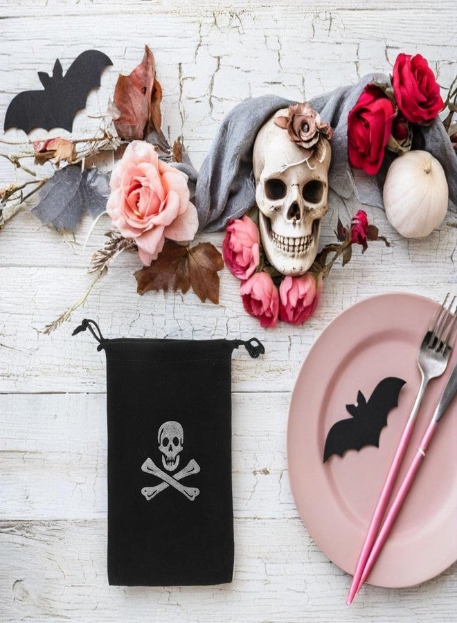 جارنيك مجموعة جارنيك من 20 كيسًا برباط على شكل جمجمة، أكياس حلوى الهالوين، أكياس عملات معدنية مرحة، مثالية لتوزيعات حفلات الهالوين. - Image 4